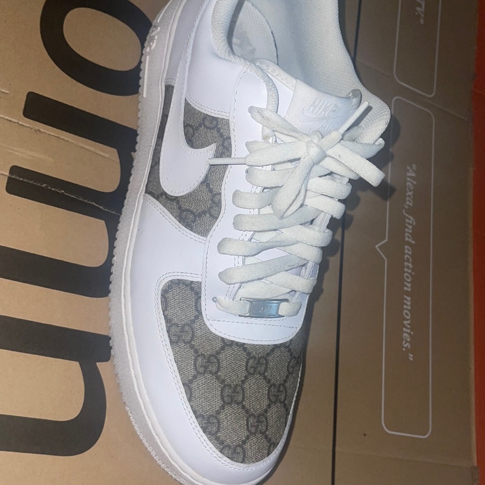 good condition size 13 Nike Air Force ones with the Gucci imprint authentic